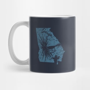 Georgia Distressed Fly Fishing State Map Mug